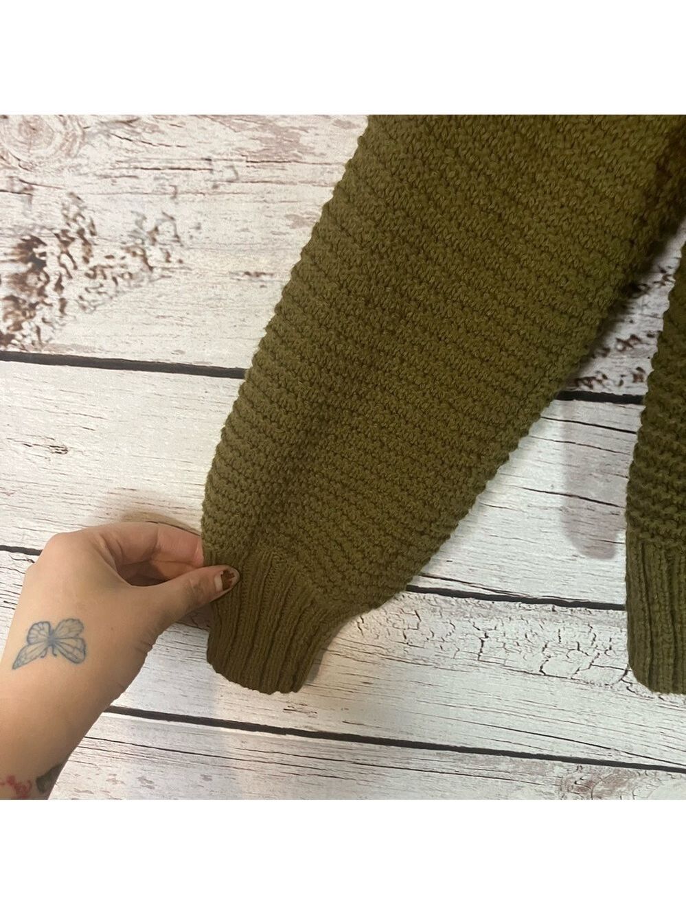 Madewell Ruffle Cardigan Sweater In Green - Picture 7 of 12